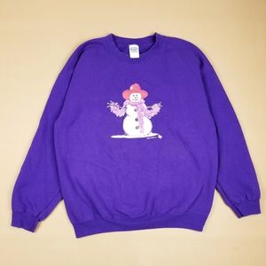 VTG 00's Winter Christmas Cute Snowman Crewneck Sw